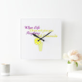 レモネードレおもしろいモネード スクエア壁時計 (ホーム)