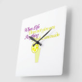 レモネードレおもしろいモネード スクエア壁時計 (傾斜)