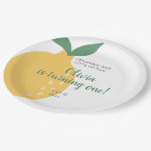 レモネードロットが1レモン1歳の誕生日を飾る ペーパープレート (アングル)