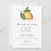 レモネード柑橘類レモン1歳 招待状 (正面)