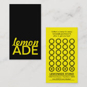 レモネード立場のパンチカード ロイヤリティカード (正面/裏面)