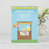 レモネード立場の誕生日のパーティの招待状 招待状 (スタンド正面)