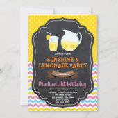 レモネード誕生日パーティーのご招待 招待状 (正面)