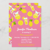 レモネード誕生日招待状ピンクサマーレモン 招待状 (正面/裏面)