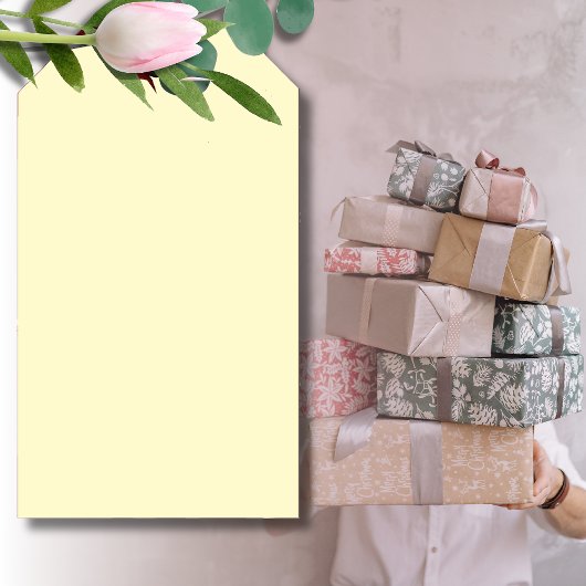 レモネード黄無地の色 |クラシックエレガント ギフトタグ