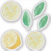 レモネード黄色いレモンは水色セットをスライス シール (正面)