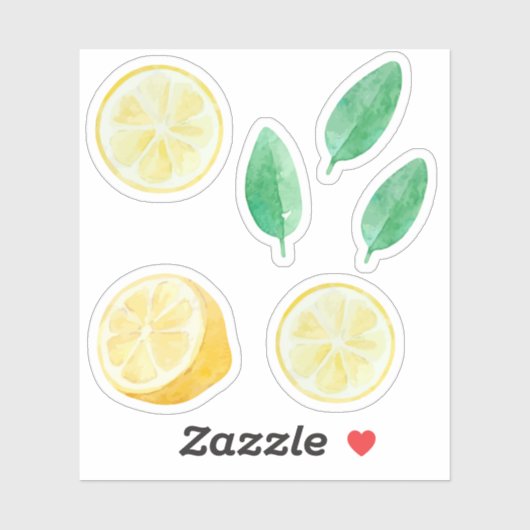 レモネード黄色いレモンは水色セットをスライス シール (シート)
