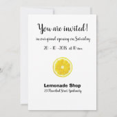 レモネード·オープン·デイ·招待状。フルーツスタンドカード 招待状 (裏面)