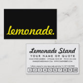 レモネード。 ロイヤリティのパンチカード ロイヤリティカード (正面/裏面)