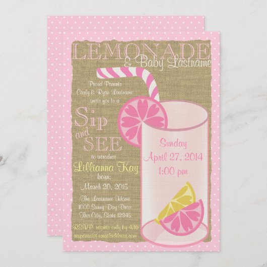 レモネードSipと 招待状 (正面/裏面)