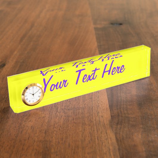 レモパーソナライズされたンイエローカスタマイズ色! デスクネームプレート (側面)