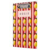 レモパーソナライズされたンストライプパタンイエローレモン クリップボード (左)