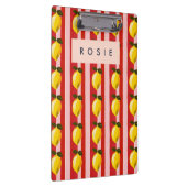 レモパーソナライズされたンストライプパタンイエローレモン クリップボード (右)