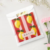 レモパーソナライズされたンストライプパタンイエローレモン フェイバーバッグ (封をした状態)