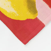 レモパーソナライズされたンストライプパタンイエローレモン フリースブランケット (角)