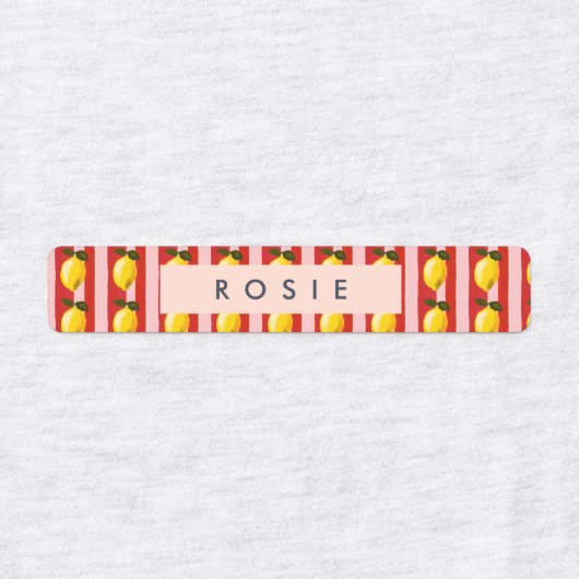 レモパーソナライズされたンストライプパタンイエローレモン ラベル (デザイン1)