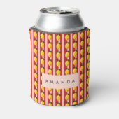 レモパーソナライズされたンストライプパタンイエローレモン 缶クーラー (缶裏面)