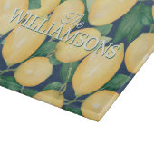 レモパーソナライズされたンズネイビーブルー カッティングボード (角)