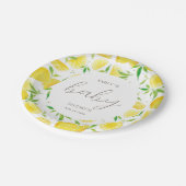 レモパーソナライズされたン水彩夏の赤ちゃんシャワー ペーパープレート (アングル)