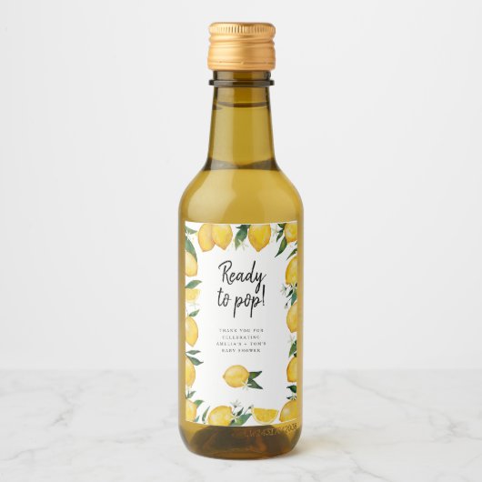 レモポップ・アートのンをテーマにした赤ちゃん ワインラベル (正面)