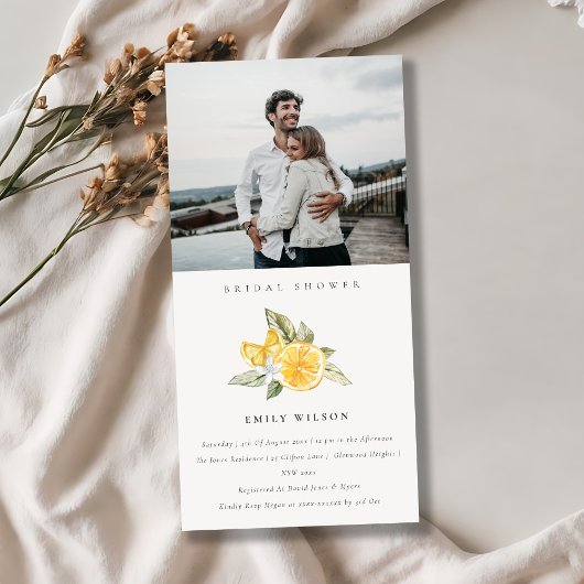 レモミニマルンファーンフォトブライダルシャワー招待状 サンキューカード