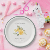 レモミニマルン植物葉ボホベイビーシャワー ペーパープレート (パーティー)