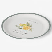 レモミニマルン植物葉ボホベイビーシャワー ペーパープレート (アングル)