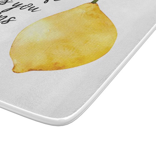レモモダンンおもしろいイエロー引用文 カッティングボード (角)