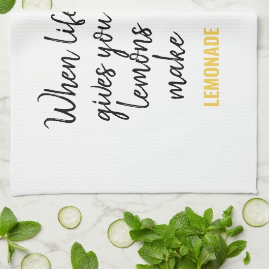 レモモダンンおもしろいイエロー引用文 キッチンタオル (折り畳み)