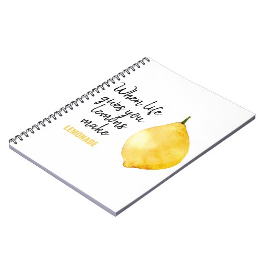 レモモダンンおもしろいイエロー引用文 ノートブック (左側)