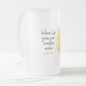 レモモダンンおもしろいイエロー引用文 フロストグラスビールジョッキ (正面左)