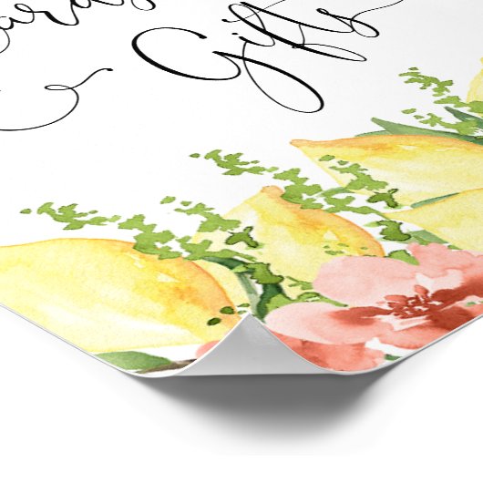 レモモダンンとフローラのカードとギフトサイン ポスター (角)