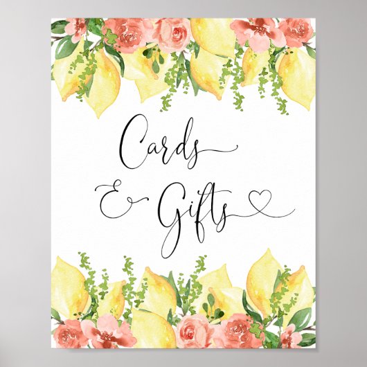 レモモダンンとフローラのカードとギフトサイン ポスター (正面)