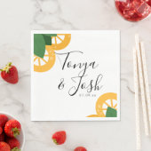 レモモダンンはっきりしたシトラス結婚ズ スタンダードランチョンナプキン (インサイチュ)