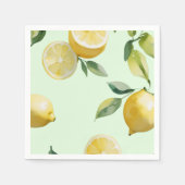 レモモダンンイエローフローラスクリプトブライダルシャワー スタンダードカクテルナプキン (正面)