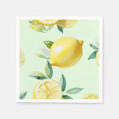 レモモダンンイエローフローラスクリプトブライダルシャワー スタンダードカクテルナプキン (正面)