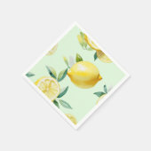 レモモダンンイエローフローラスクリプトブライダルシャワー スタンダードカクテルナプキン (角)