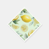 レモモダンンイエローフローラスクリプトブライダルシャワー スタンダードカクテルナプキン (角)
