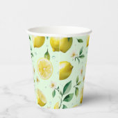 レモモダンンイエローフローラスクリプトブライダルシャワー 紙コップ (右)
