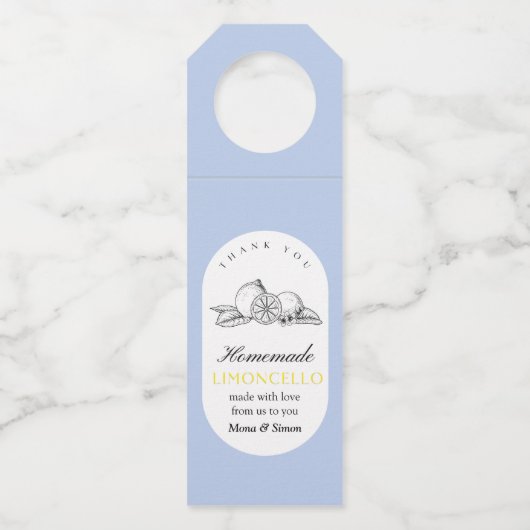 レモモダンンエレガントリモンチェロ結婚のボトル ボトルネックタグ