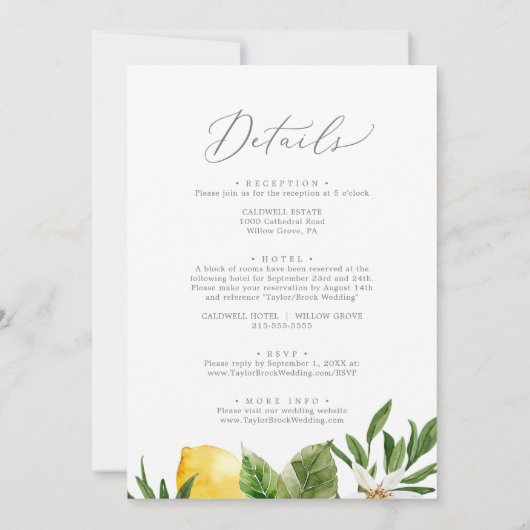 レモモダンンガーデン結婚ー 招待状 (裏面)