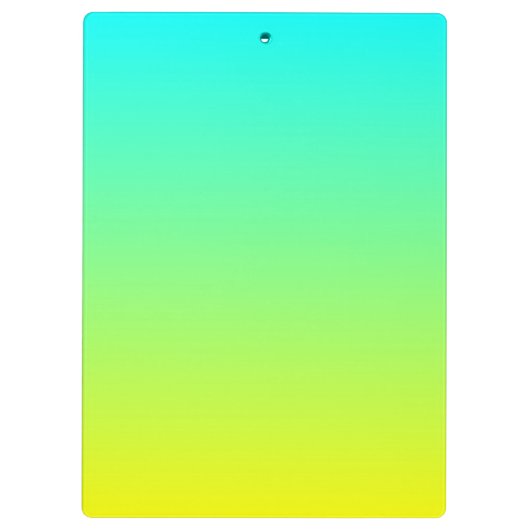 レモモダンングラデーションイエローライムグリーンターコイズ クリップボード (裏面)