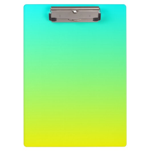 レモモダンングラデーションイエローライムグリーンターコイズ クリップボード (正面)