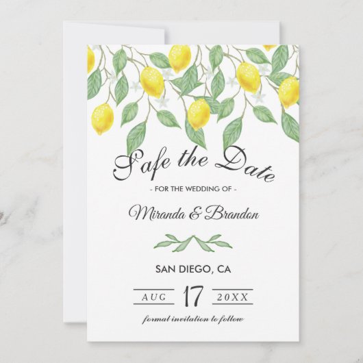 レモモダンンサマーウェディング 招待状 (正面)