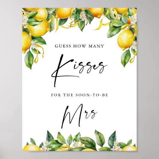 レモモダンンシトラスの数キスブライダルシャワー ポスター (正面)