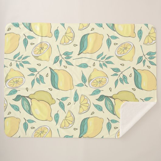 レモモダンンシトラスサマーイエローパーソナライズされた シェルパブランケット (正面(横))