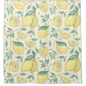 レモモダンンシトラスサマーイエローパーソナライズされた シャワーカーテン (正面)