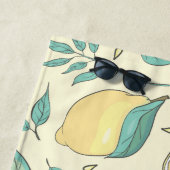 レモモダンンシトラスサマーイエローパーソナライズされた ビーチタオル (インサイチュ)