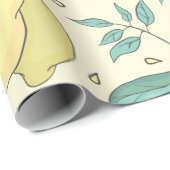 レモモダンンシトラスサマーイエローパーソナライズされた ラッピングペーパー (ロールコーナー)