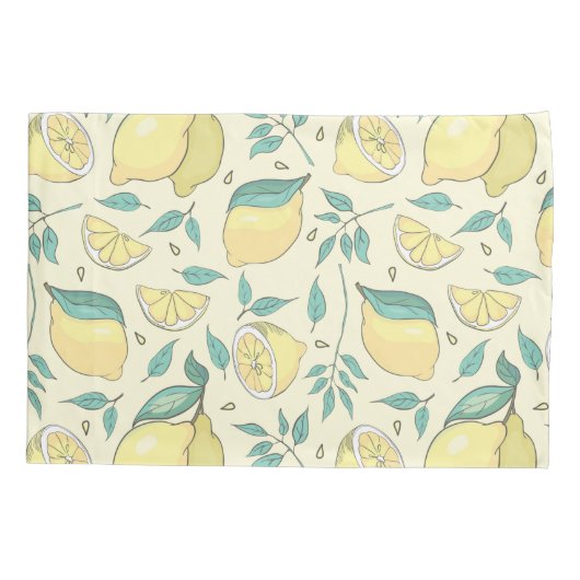 レモモダンンシトラスサマーイエローパーソナライズされた 枕カバー (裏面-左)